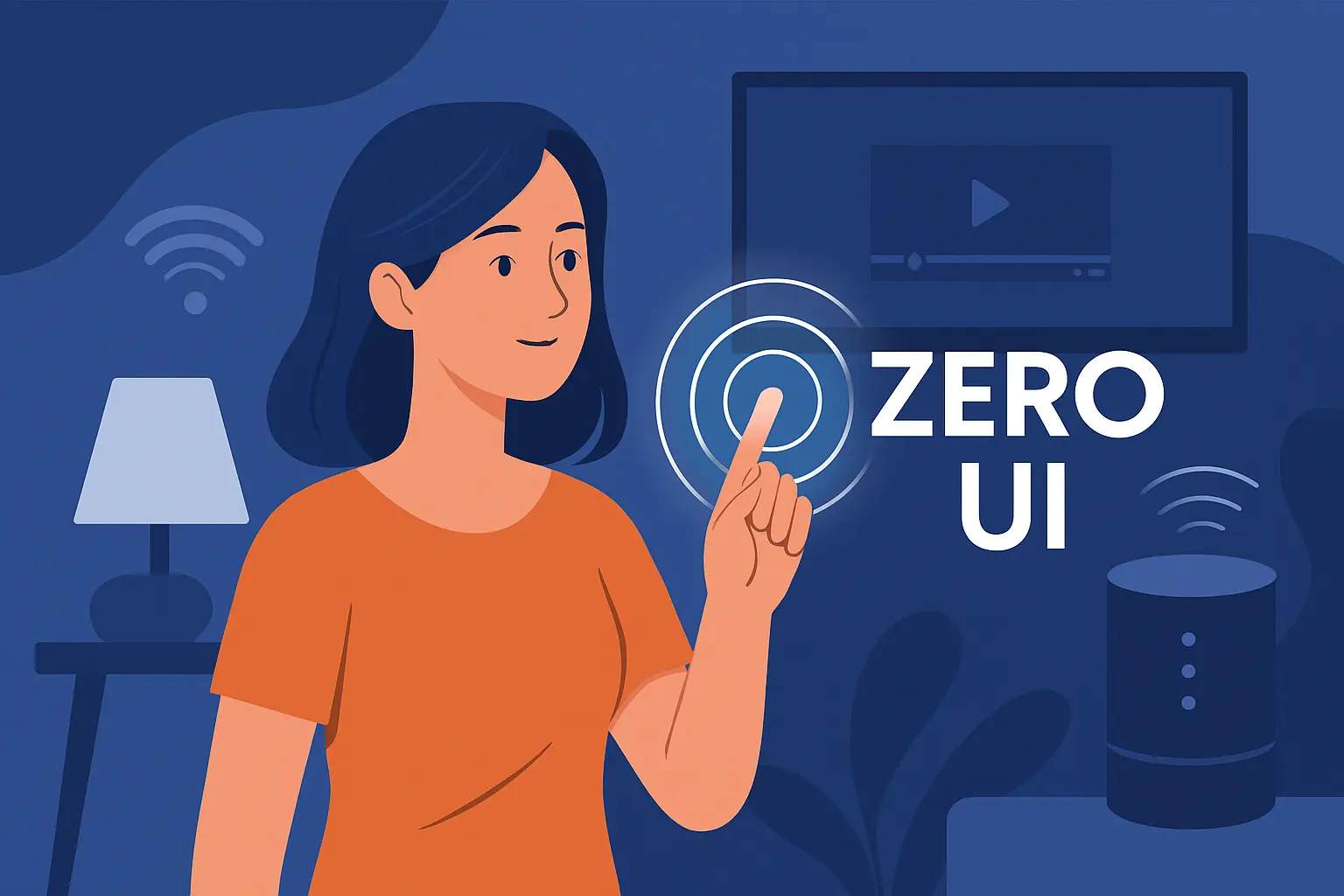 Picture depicts a girl trying zero UI